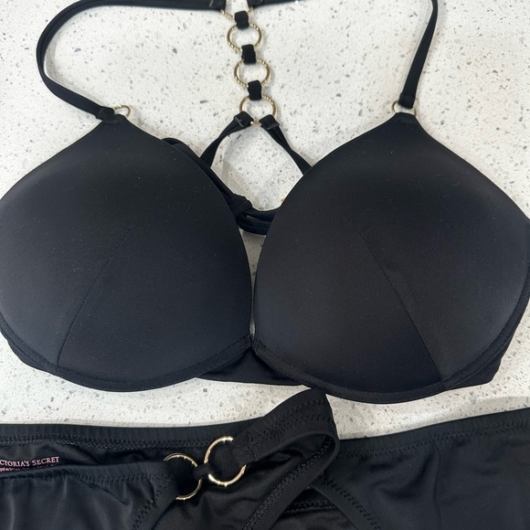 Victoria’s Secret chain bikini set 34D/large excellent Black Women's Swimwear - Picture 2 of 6